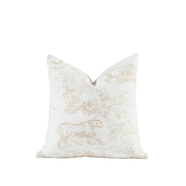 Croker Horse New 18x18'' inches Throw Pillow Cushion Covers - Jungle Tiger Pattern Chenille Jacquard Embroidery Luxury Modern Style Couch Sofa Bed Pillow Cover for Living Room Bedroom