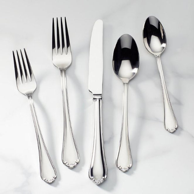 Lenox Silverware Set, Chelse Muse 65-Piece Flatware Set, Service For 12, 18/10 Stainless Steel, Dishwasher Safe, Knives Spoons And Forks Sets, Home And Kitchen Utensils (Silver, 65 Pieces)