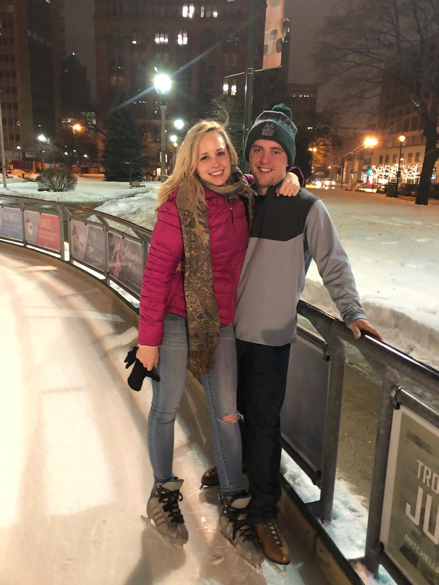 Ice skating downtown Milwaukee 2019