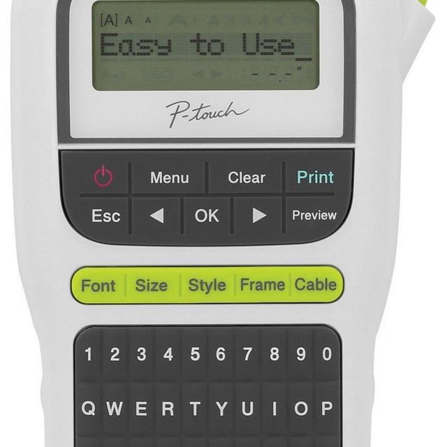 Brother P-Touch, PTH110, Easy Portable Label Maker, Lightweight, Qwerty Keyboard, One-Touch Keys, White