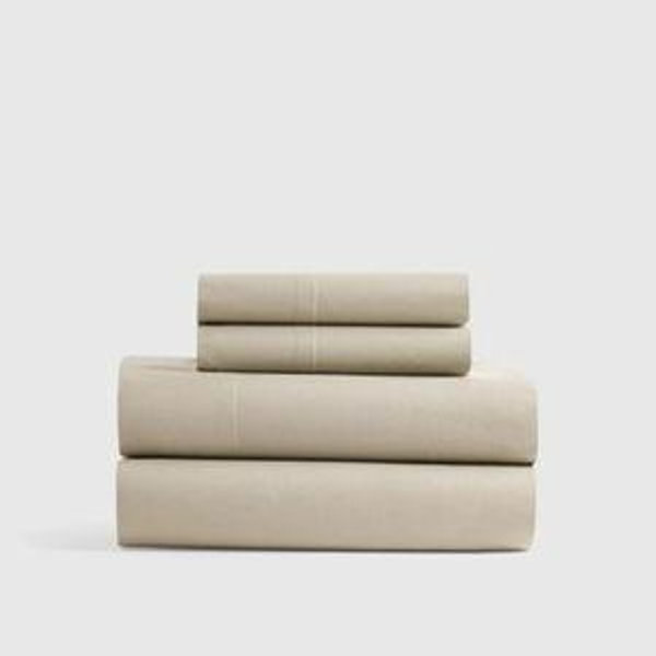 Toffee Organic Crisp Percale Sheet Set - King