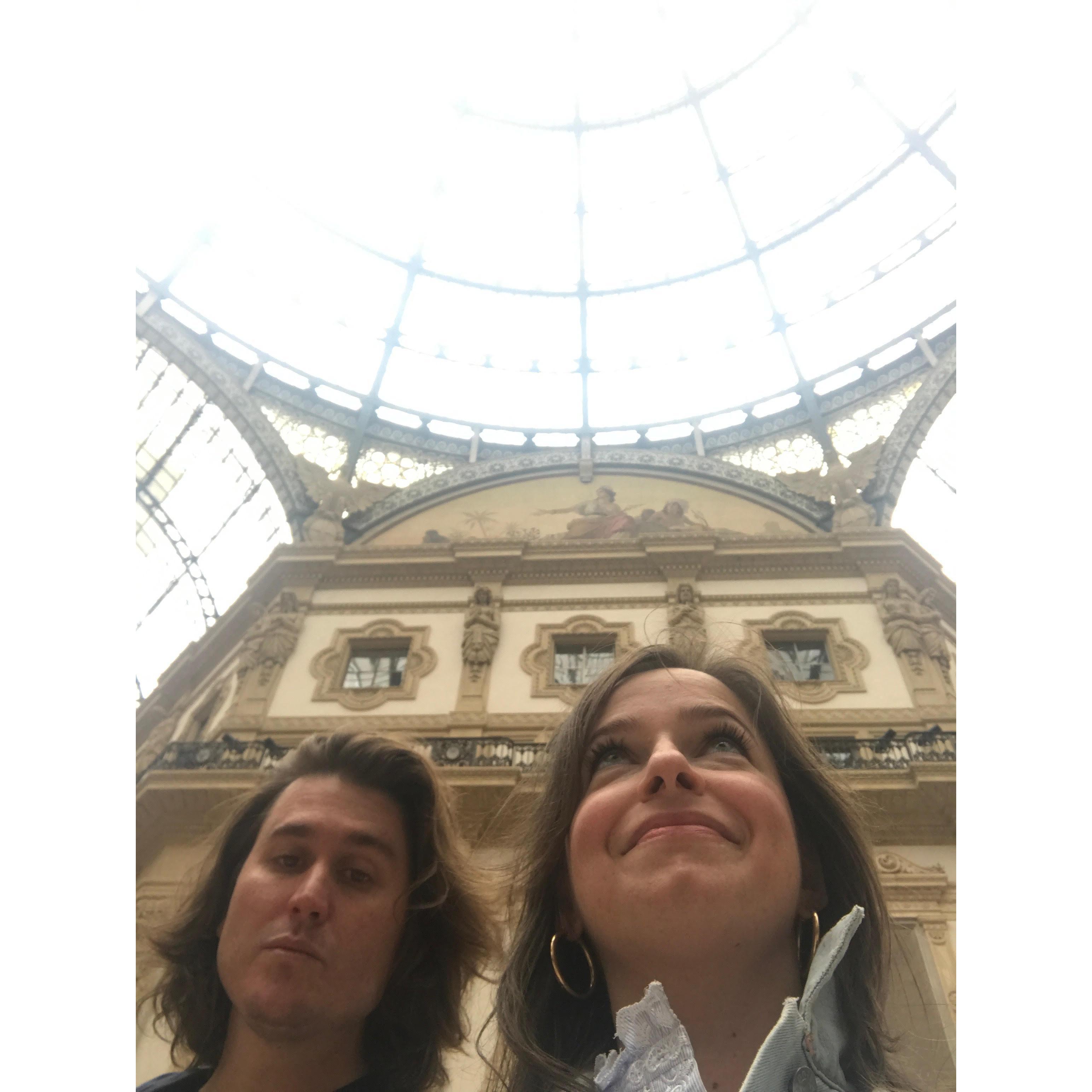 Jessica and Steve in Milan. Jessica looking triumphant as always while Steve looks confused.