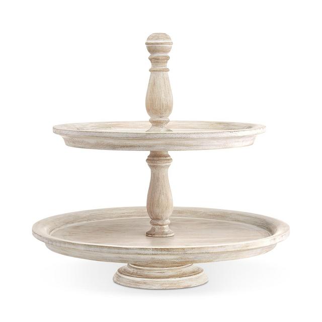 Martha Stewart Collection English Garden Whitewashed Wood 2-Tier Server, Created For Macy's