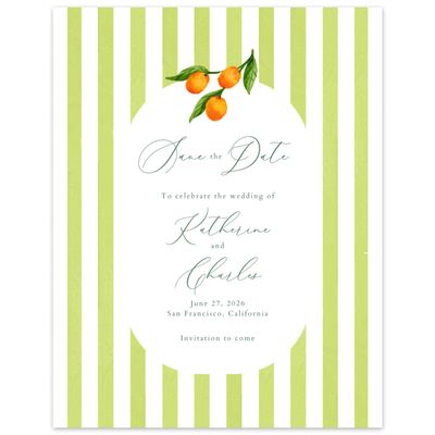 Lime, Green Wedding Digital Save the Date - Tropea Portrait