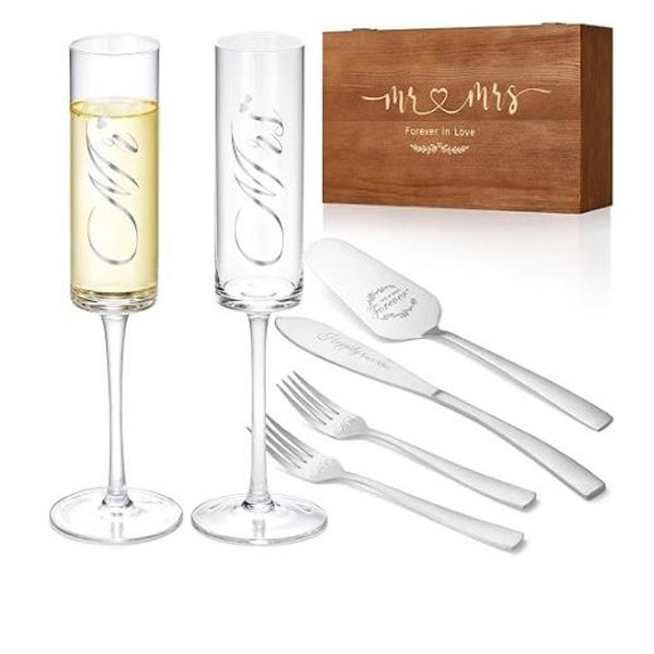 Amazon Wedding Registry- Wedding Champagne Flutes & Cake knife