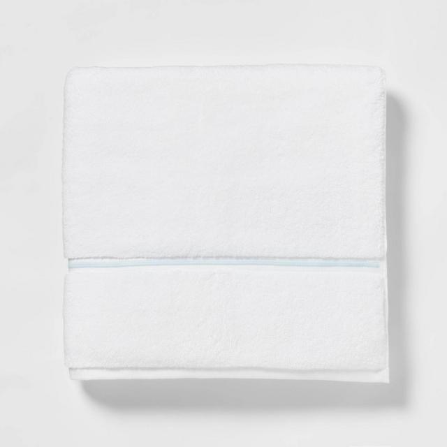 Spa Plush Bath Towel Light Blue Embroidered - Threshold™