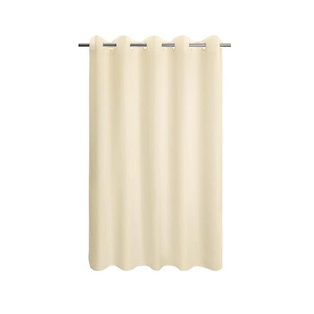 River Dream No Hook Cream Shower Curtain Soft Microfiber & Waterproof - Fabric Shower Curtain or Liner Washable, Hotel Cloth Shower Curtain, Cream, 71x74