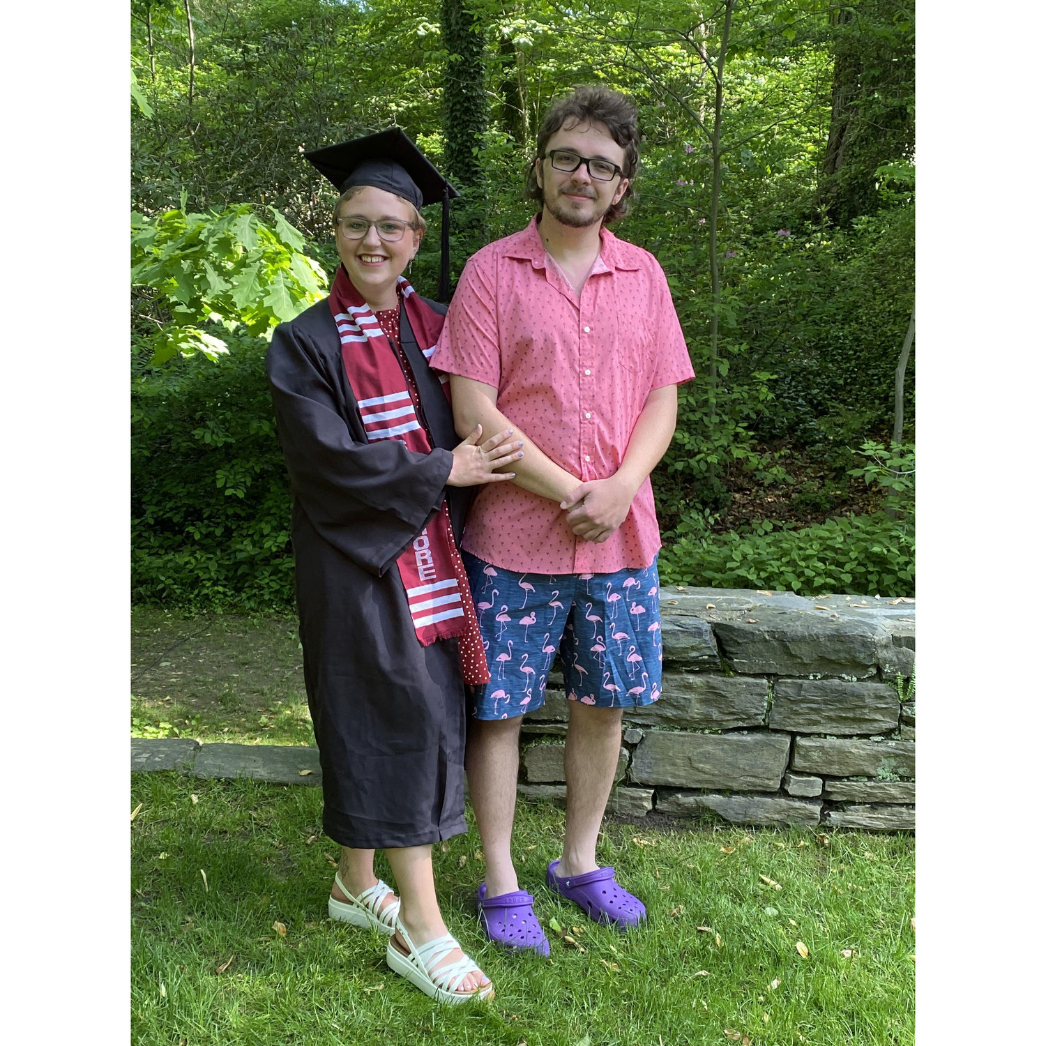 Sam really dressed up for Richelle's graduation