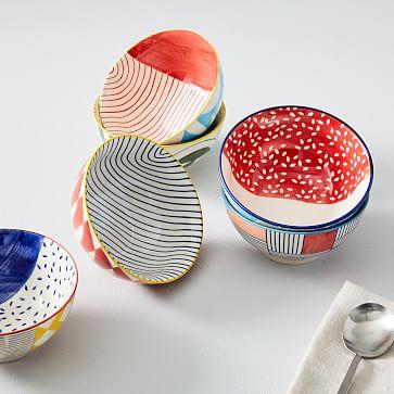 Hand-Painted Pattern Pop Bowls - Small set of 3