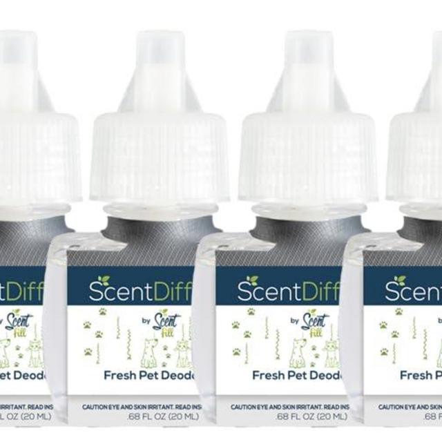Scent Fill Fresh Pet Plug in Air Freshener, 4 Scented Oil Refills