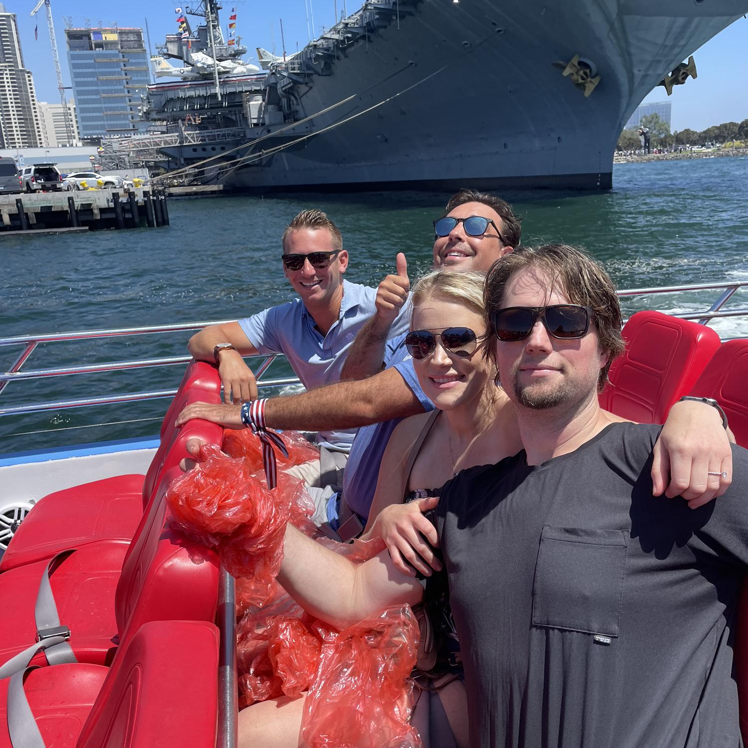 August 2023 - Patriot Boat in San Diego, CA. Amber & Sean with Amber’s cousin, William.