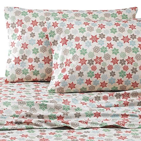 Micro Flannel® Printed Snowflake King Sheet Set