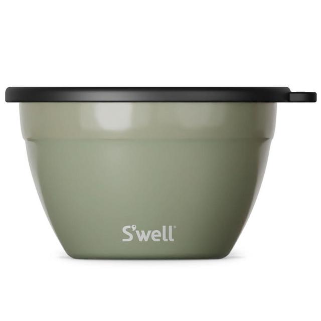 S'well Stainless Steel Salad Bowl Kit 64 ounces Mountain Sage Comes with 2 ounces Condiment Container and Removable Tray for Organization Leak-Proof, Easy to Clean, Dishwasher Safe