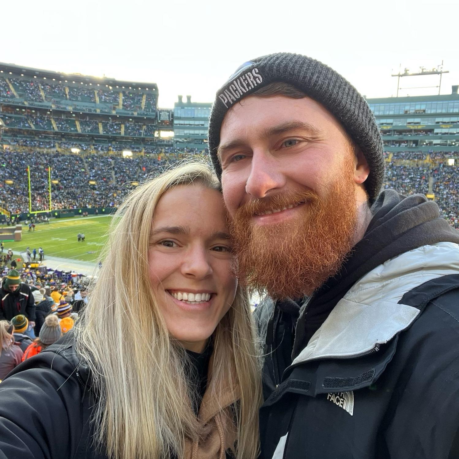 Our first road trip together for the Vikings vs Packers Game at Lambeau Field