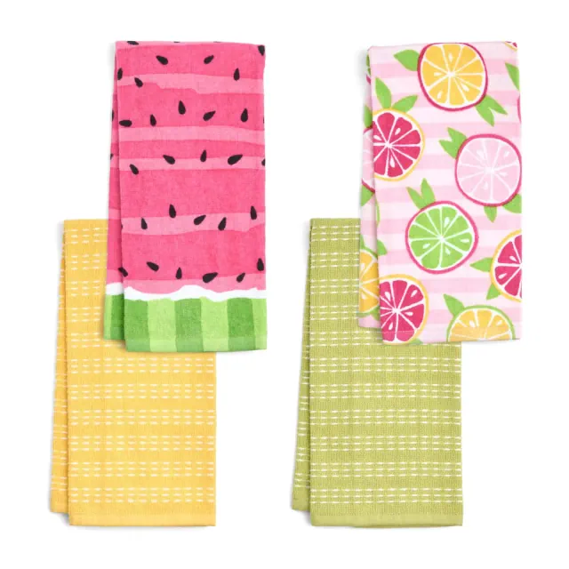 John Ritzenthaler Co. 100% Cotton Kitchen Towels Citrus Watermelon Absorbent Dish Towels for Drying & Cleaning Soft & Durable