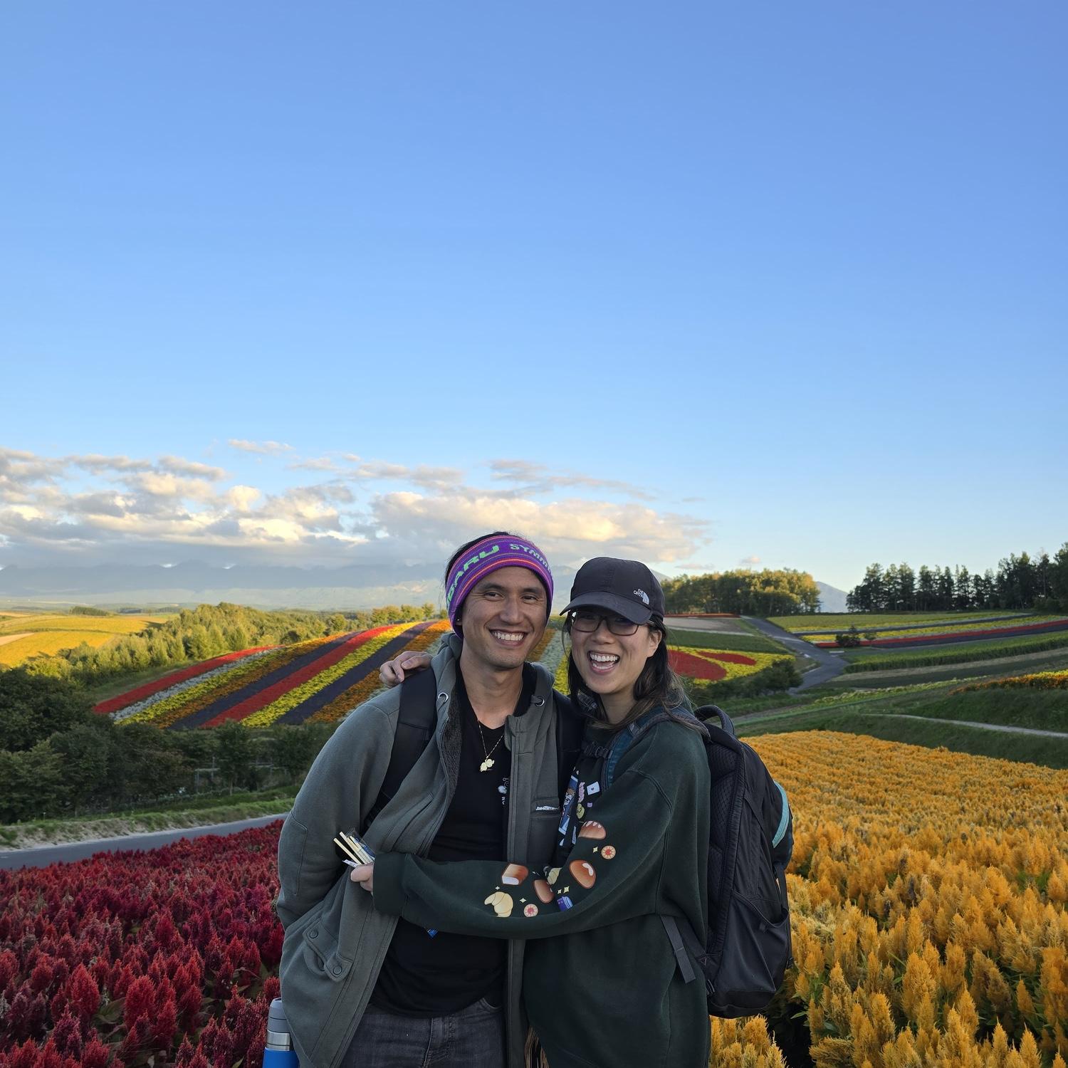 Panoramic Flower Gardens Shikisai-no-oka Biei, Hokkaido, Japan