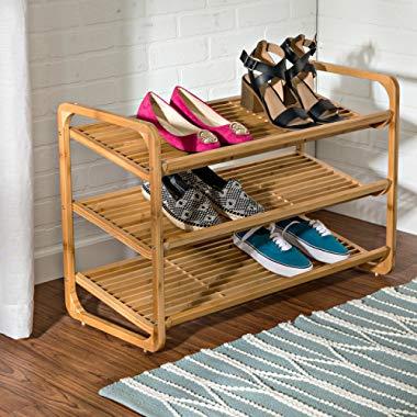 Honey-Can-Do SHO-01599 Bamboo 3-Tier Shoe Shelf