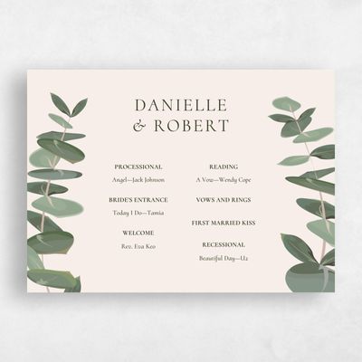 Linen, Beige Wedding Program - Bransford