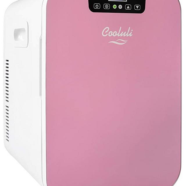 Cooluli Concord Pink 20 Liter Compact Cooler Warmer Mini Fridge for Bedroom, Office, Car, Dorm - Portable Makeup Skincare Fridge with Digital Temperature Control