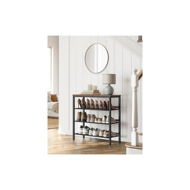VASAGLE 4 Tier Shoe Rack for Entryway Holds 12-15 Pairs