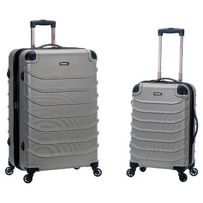 Rockland Special 2pc Expandable ABS Spinner Luggage Set - Silver