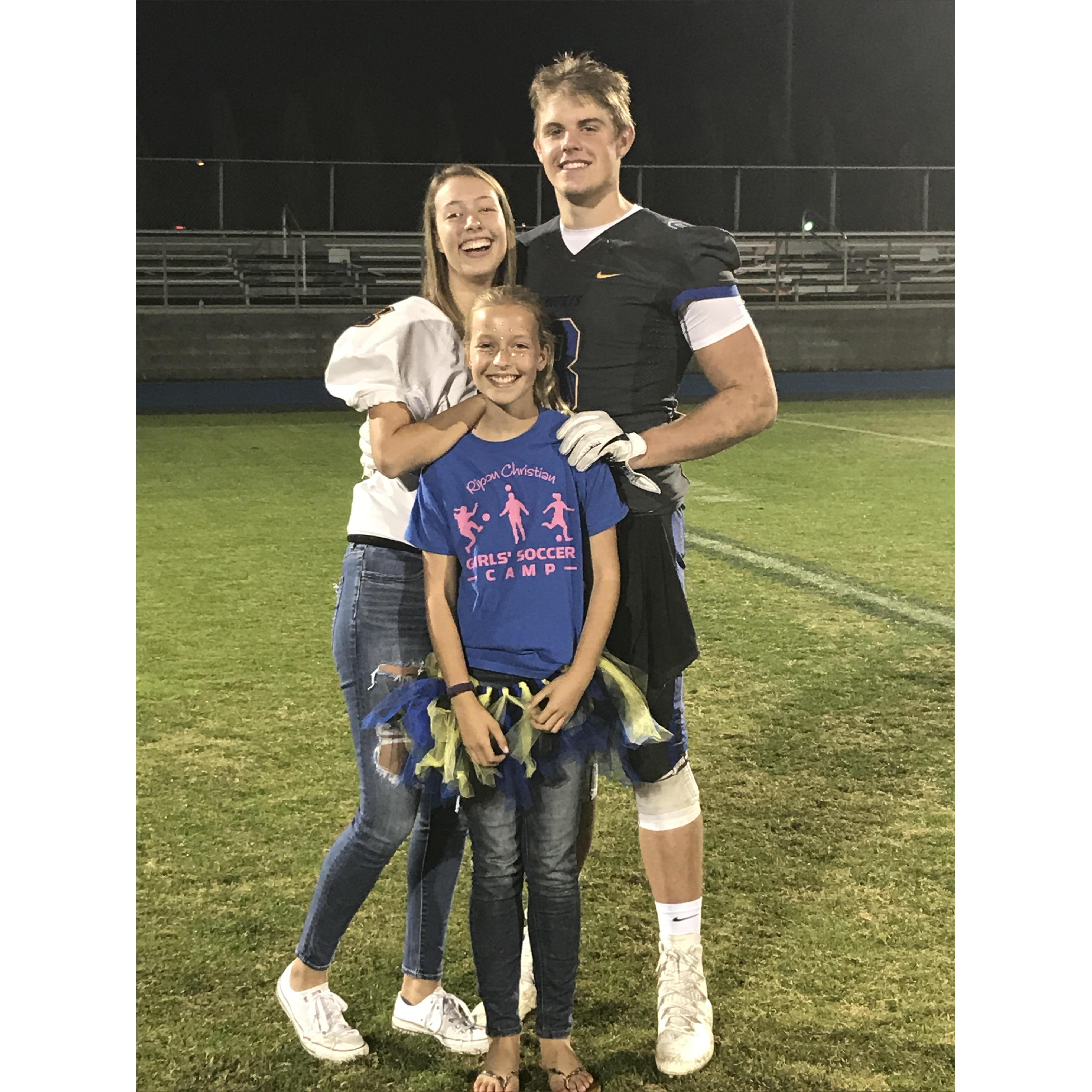 Coming home to watch football games! (always have to have Megan tag along!)