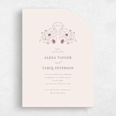 Beige Half arch Wedding Invitation - Sabriel Classic