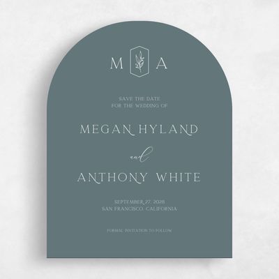 Blue Arch Wedding Save the Date - Eldridge Portrait