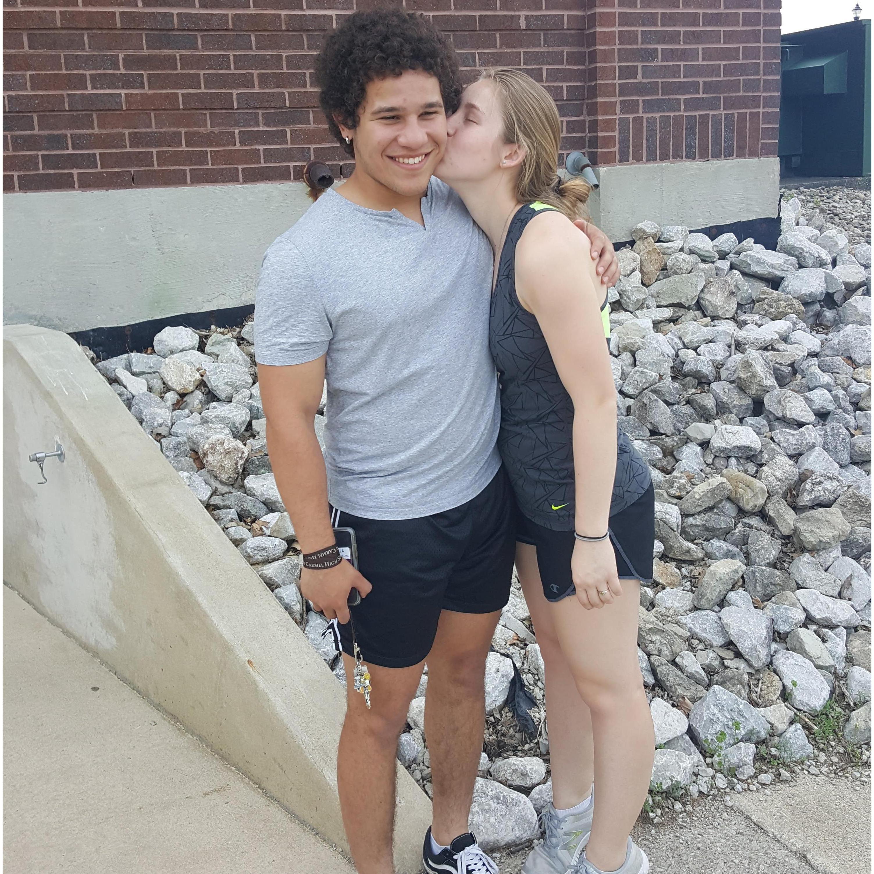 Saying goodbye for the summer after freshman year at TU (May 2018)