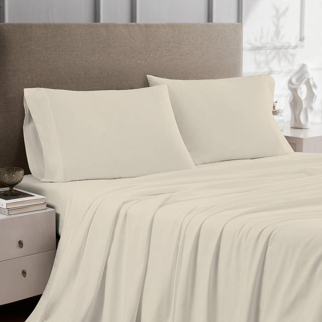Queen 100% Cotton Percale Sheet Set Ivory - Color Sense