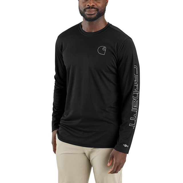 Carhartt Men's Force Sun Defender Lightweight Long-Sleeve Logo Graphic T-Shirt