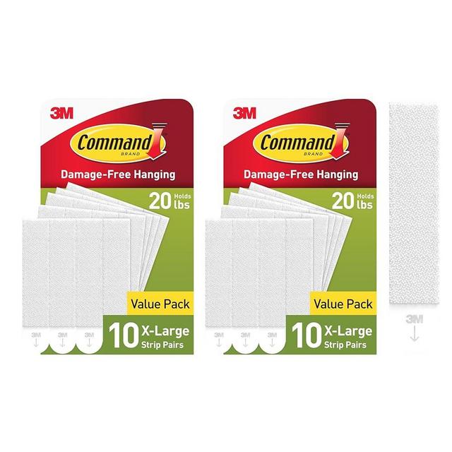 Command 20 lb XL Heavyweight Picture Hanging Strips 20 Pairs (40 Strips), Damage Free Hanging Picture Hangers, Heavy Duty Great for Home Decor, White Adhesive