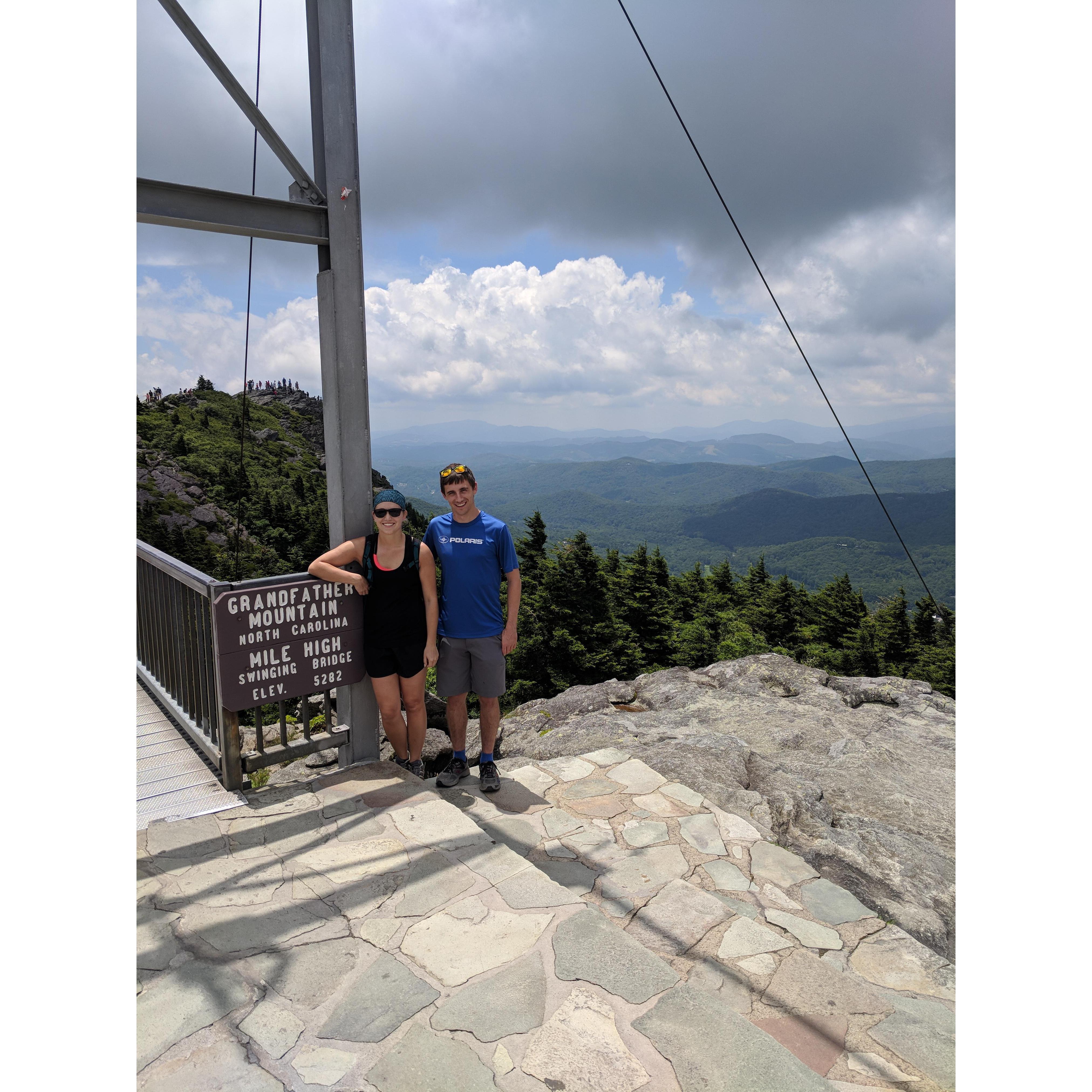 Allison's first month in NC. Grandfather Mountain Hike in the Blue Ridge Mountains - June 2018