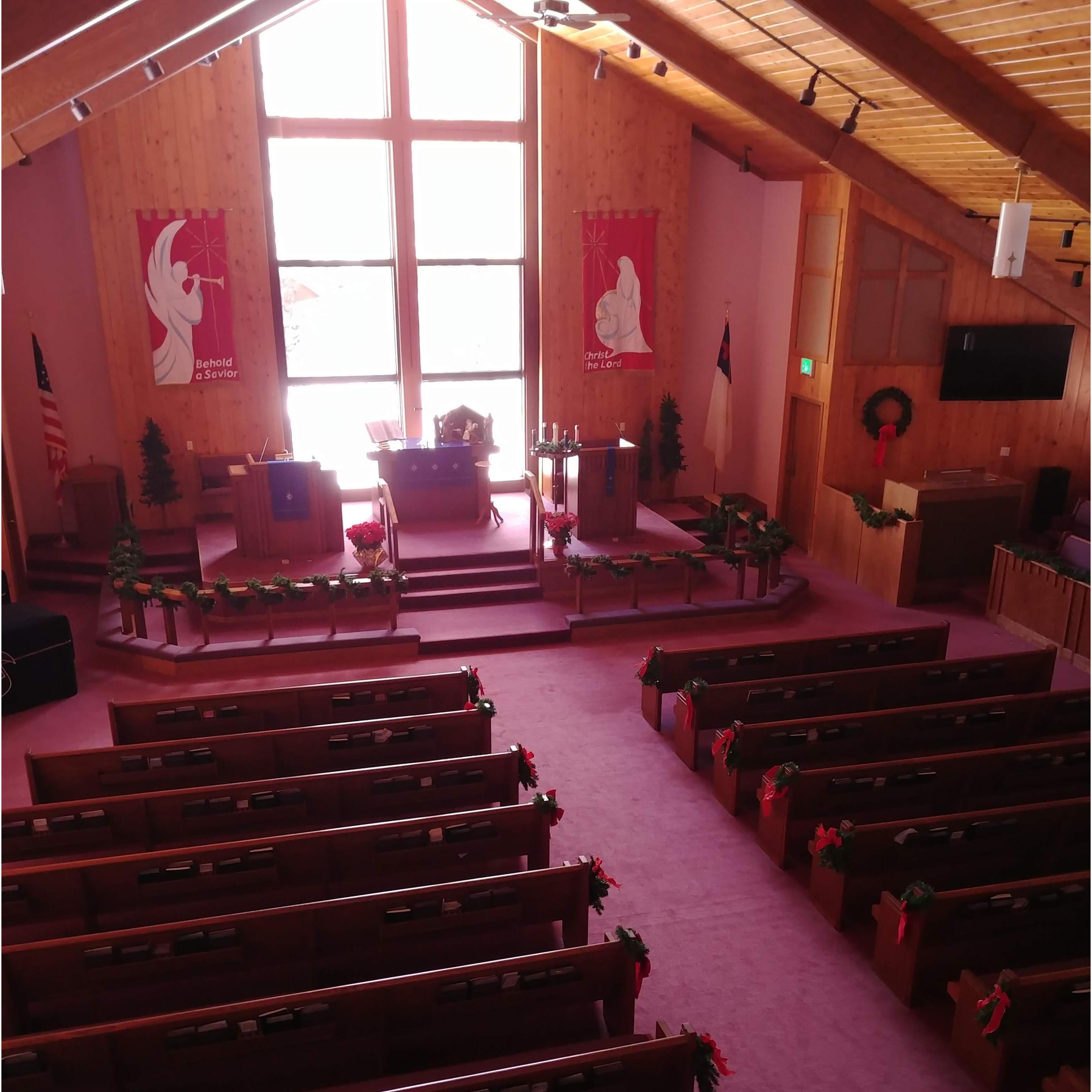 Inside the church/site of the ceremony