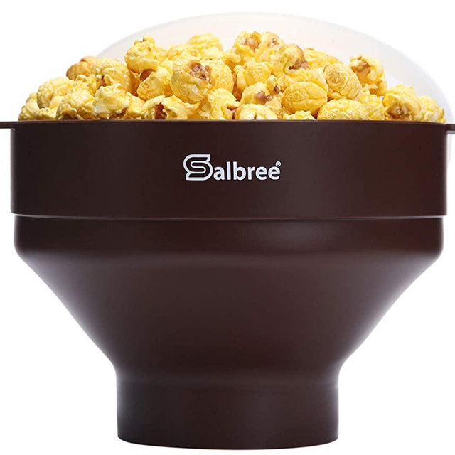 Original Salbree Microwave Popcorn Popper, Silicone Popcorn Maker, Collapsible Bowl - The Most Colors Available (Chocolate)