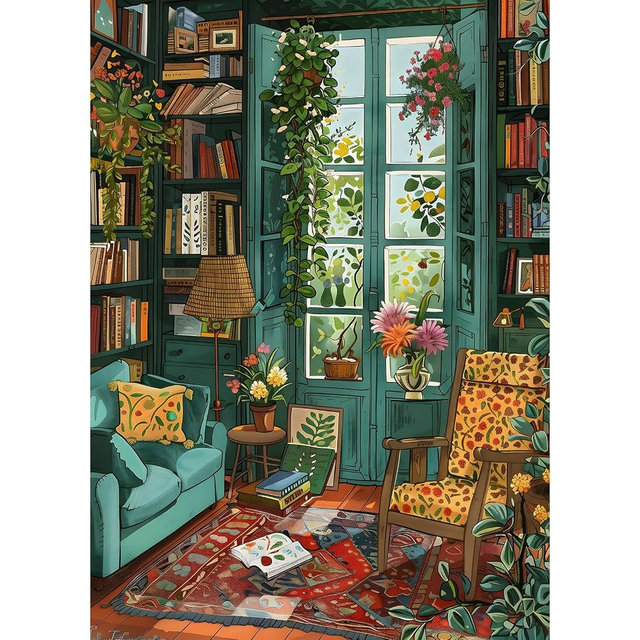 TangComplete - Cozy Study Puzzles for Adults 1000 Pieces, Jigsaw Puzzles for Adults 1000 Piece, Challenging Game Toys, Impossible Puzzle, Family Decoration Puzzle