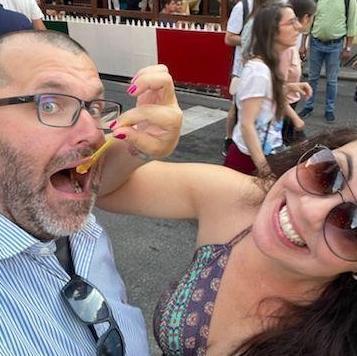 Post-dinner gelato in Little Italy for Stephen's birthday 2022