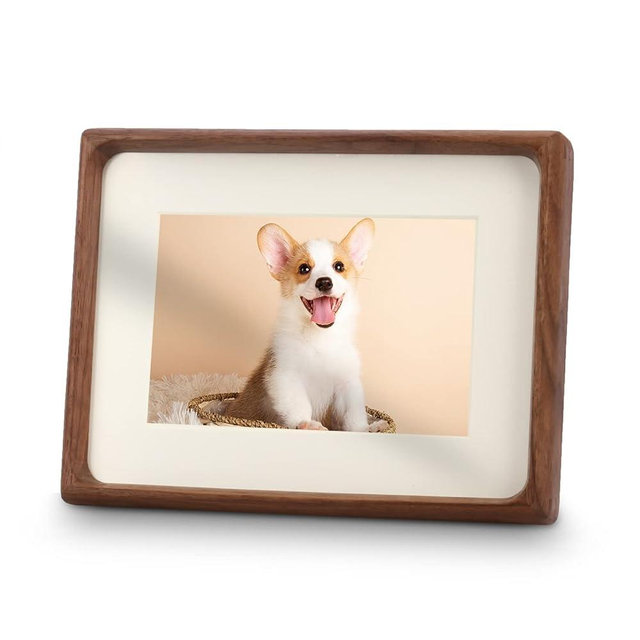 Youncewooder 6x8 Picture Frame with 4x6 Mat - Rustic Farmhouse Walnut Wood Frame, Wall & Tabletop Display for Gallery Wall & Vintage Decor (6x8,Walnut)