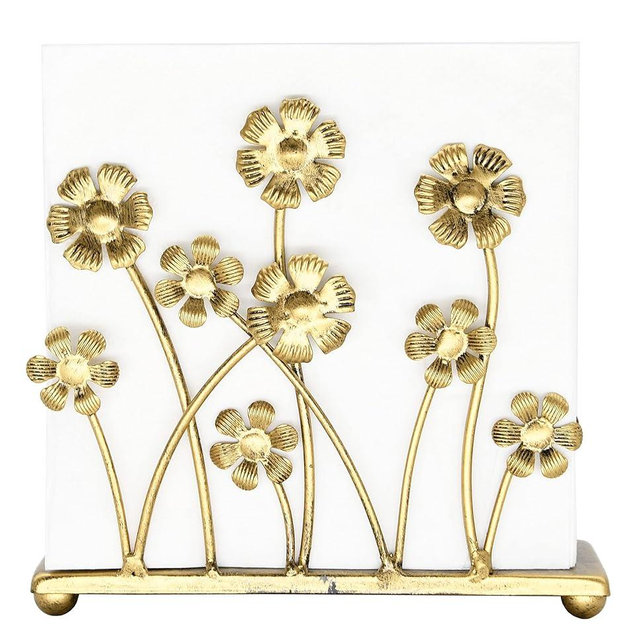 OwlGift Vintage Iron Art Napkin Holder For Table, Sunflower Farmhouse Tissue Holder, Cocktail Napkin Dispenser, Rustic Napkin Paper Rack For Home Kitchen Supplies – Bronze