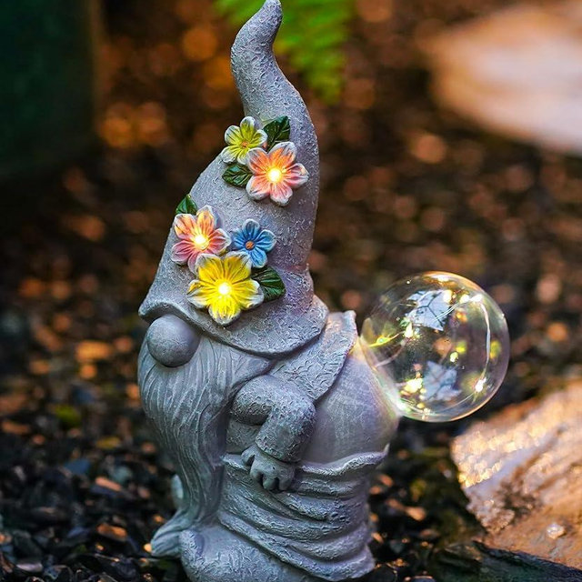 Acgarten Solar Funny Garden Gnome Statue: Outdoor Sculpture Lights for Yard Lawn Porch Balcony Patio Home Decor - Mothers Day Gifts for Mom Women Grandma