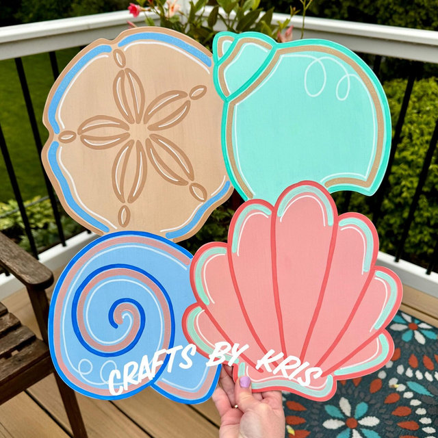 READY TO SHIP Beach door hanger, summer door hanger, beach decor, seashell door hanger, beach house decor, summer wreath, sand dollar decor