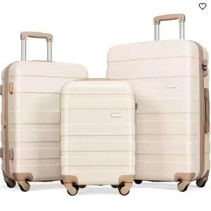 Ivory and Golden 3-Piece Luggage Set