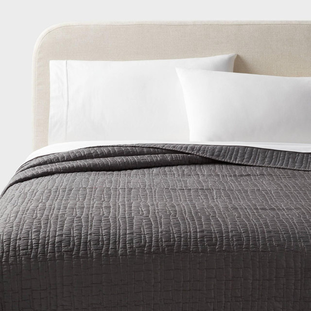 Full/Queen TENCEL® Lyocell Quilt Dark Gray - Threshold™