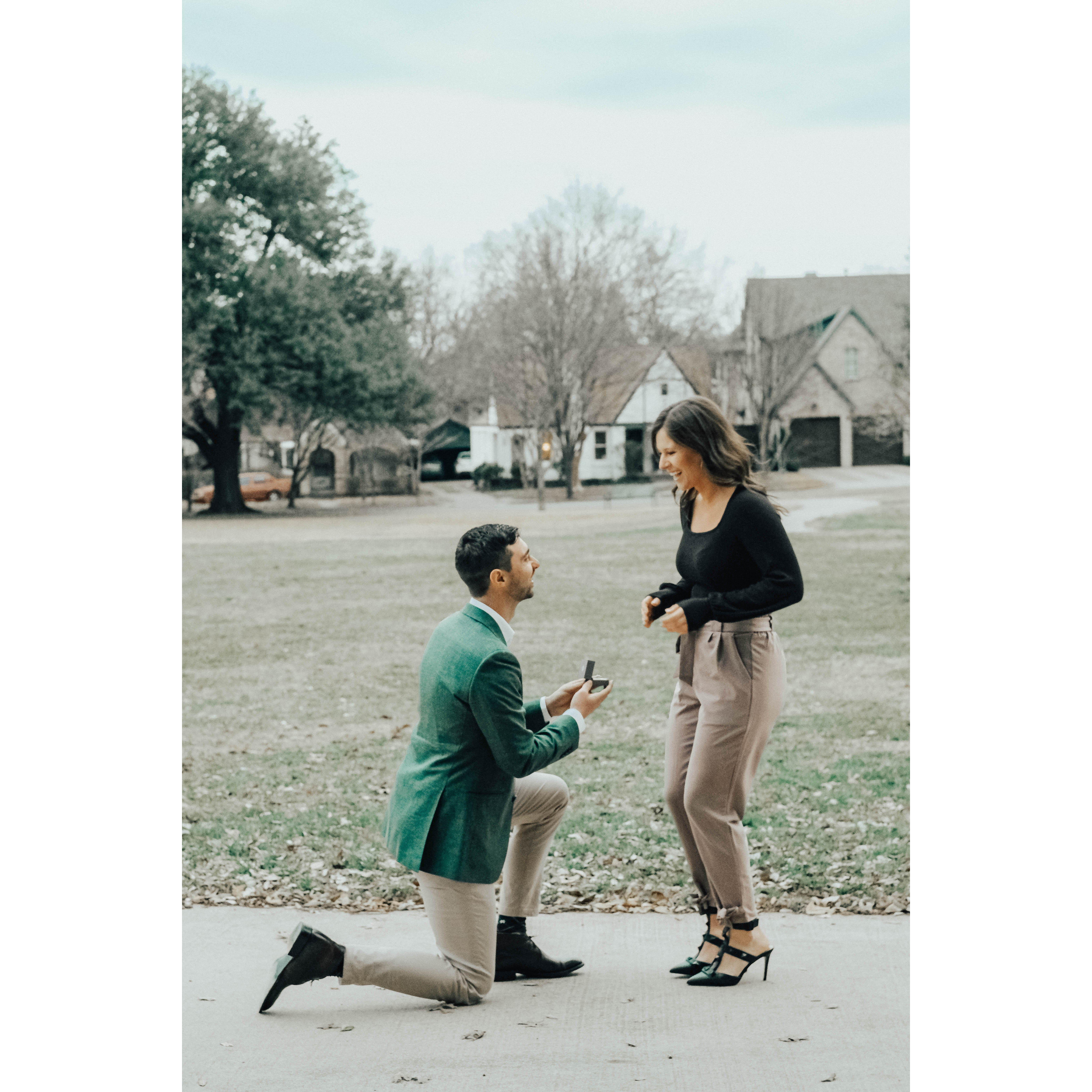 Five months into living in Dallas, Jade proposed!! 💍