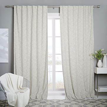 Cotton Textured Weave Curtain + Blackout Lining - Ivory