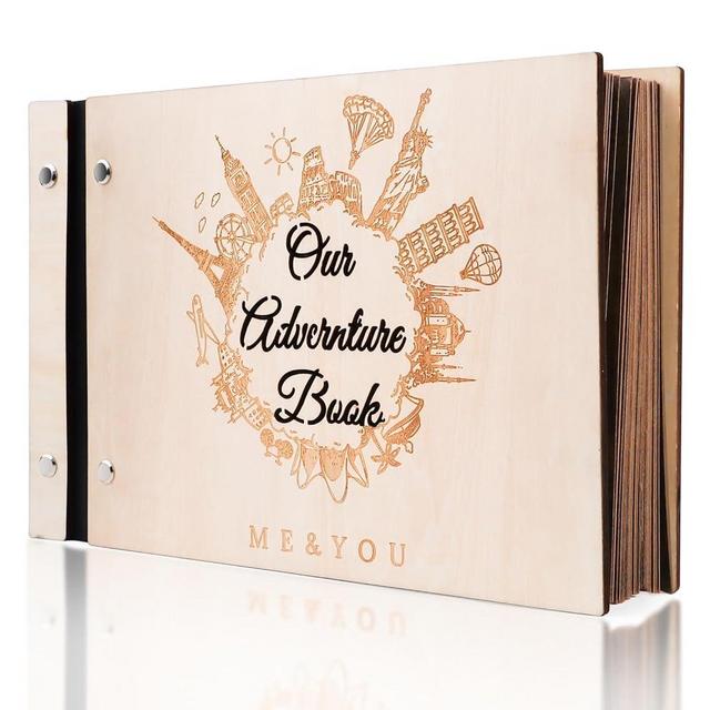 Our Adventure Book Scrapbook Photo Album Travel Journal Book - Anniversary Wedding Gifts for Couple Wife Husband Newlyweds - Our Wedding Anniversary Memory Book