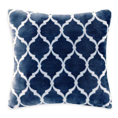 Madison Park Ogee Reversible Square Throw Pillow in Indigo