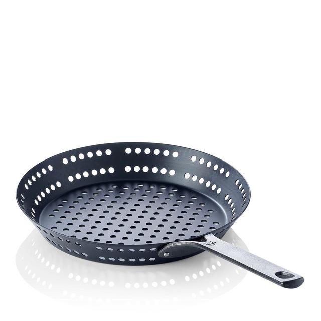 BK Cookware Black Steel BBQ Perforated Frypan, 12"