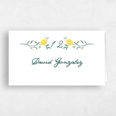 White Whimsical Wedding Place Card - Brume