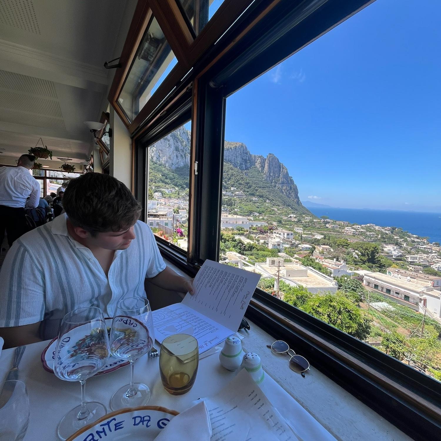 Our lunch spot in Capri. The food was just as good as the view.
